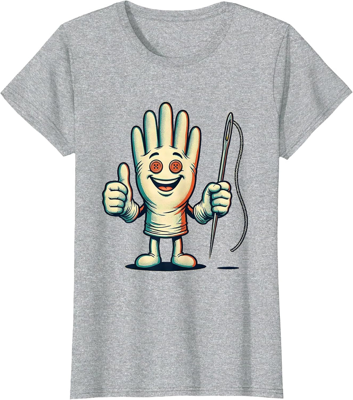 Nurse Suture Illustration Graphic Design T-Shirt - Heather Grey