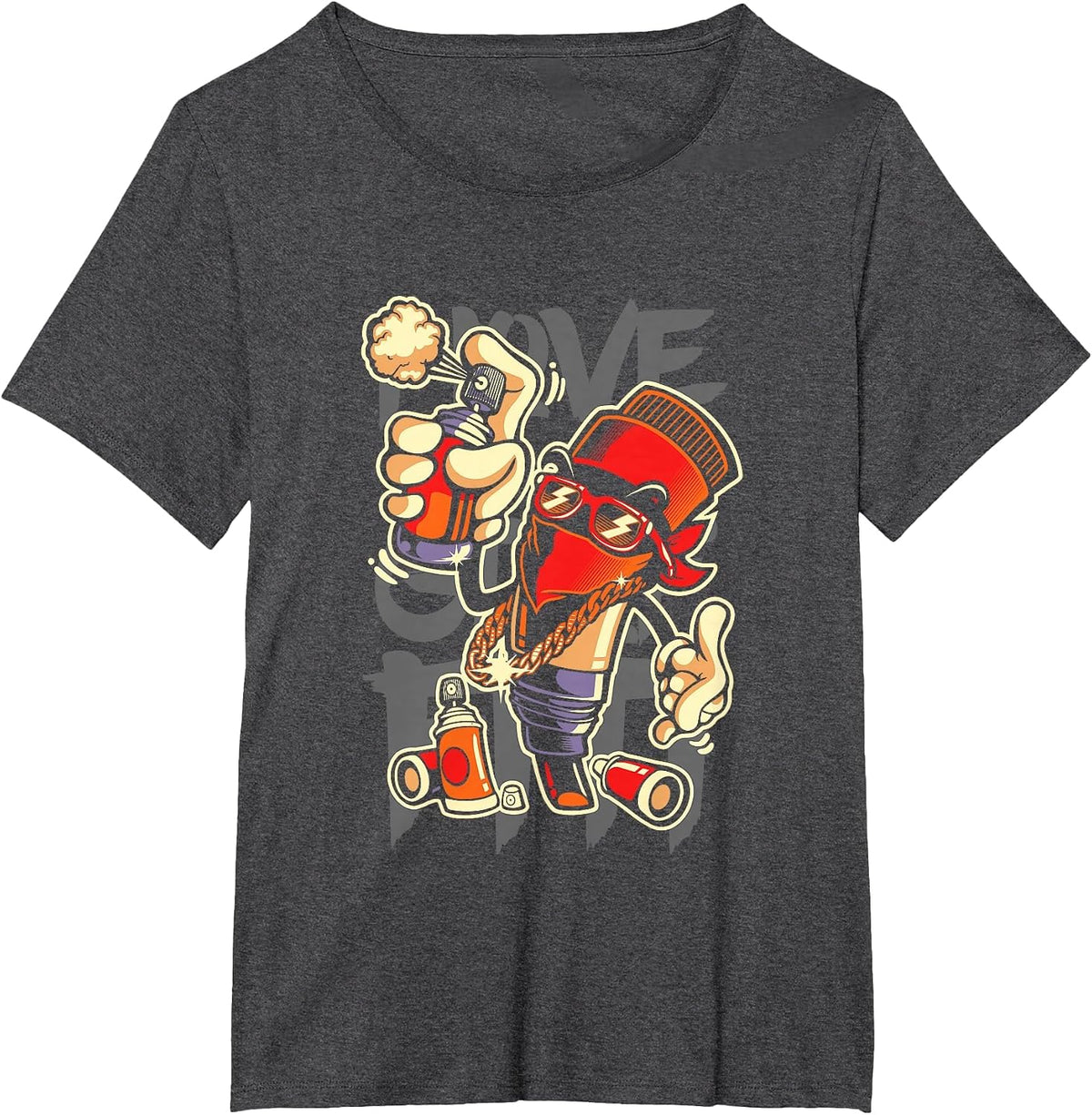 I Love Graffiti Art Spray Paint Graffiti Artist Urban T-Shirt - Dark Heather Grey