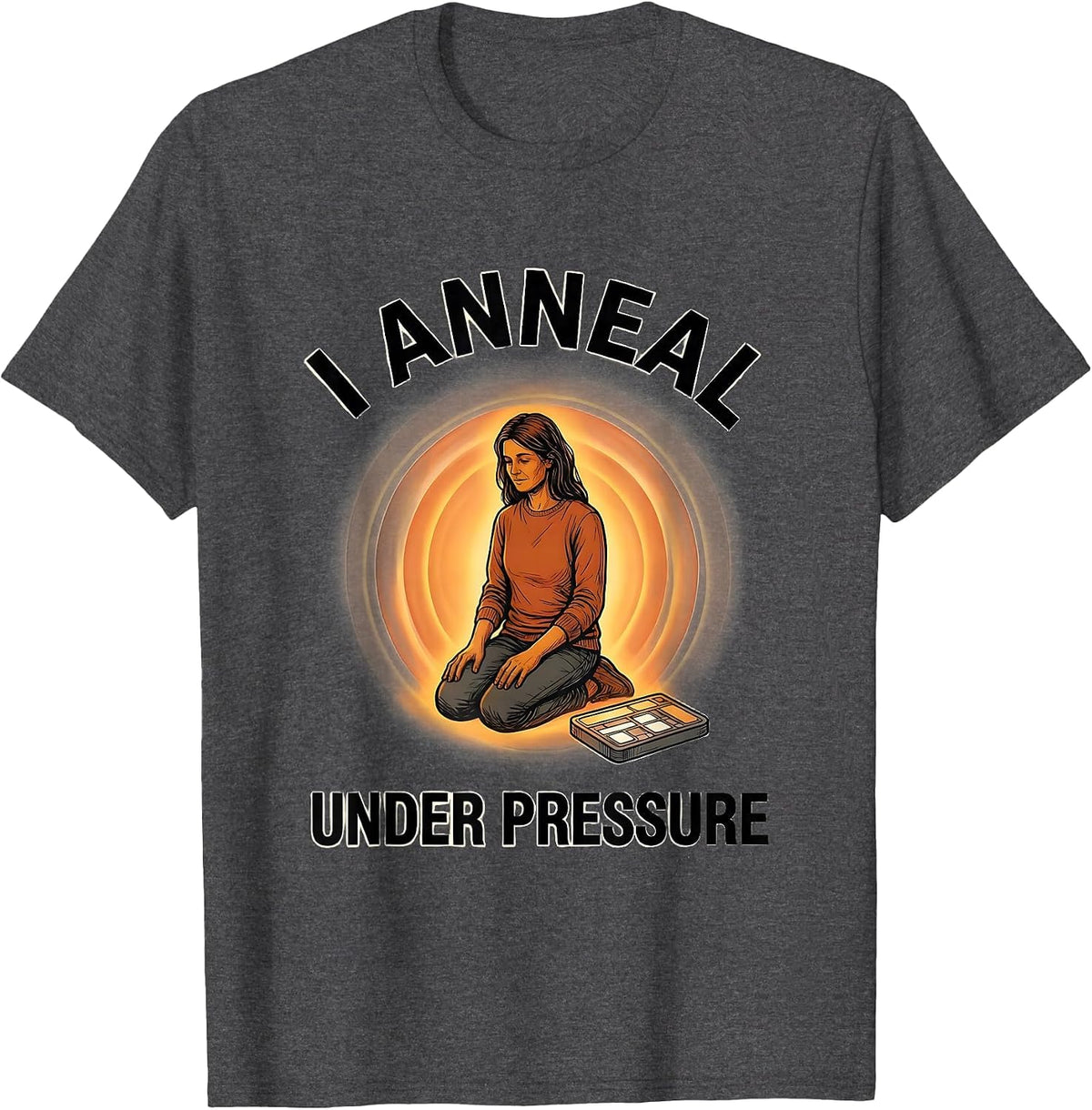 Men's I Anneal Under Pressure Funny Science Teacher Chemistry Pun T-Shirt - Dark Heather Grey