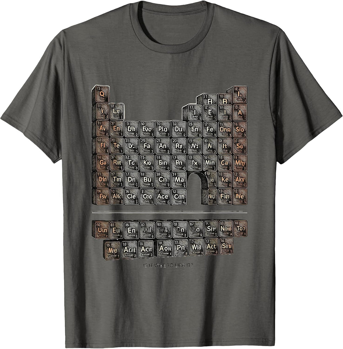 Men's Is It Wise To Lick It Funny Periodic Table Chemistry Teacher T-Shirt - Asphalt Grey
