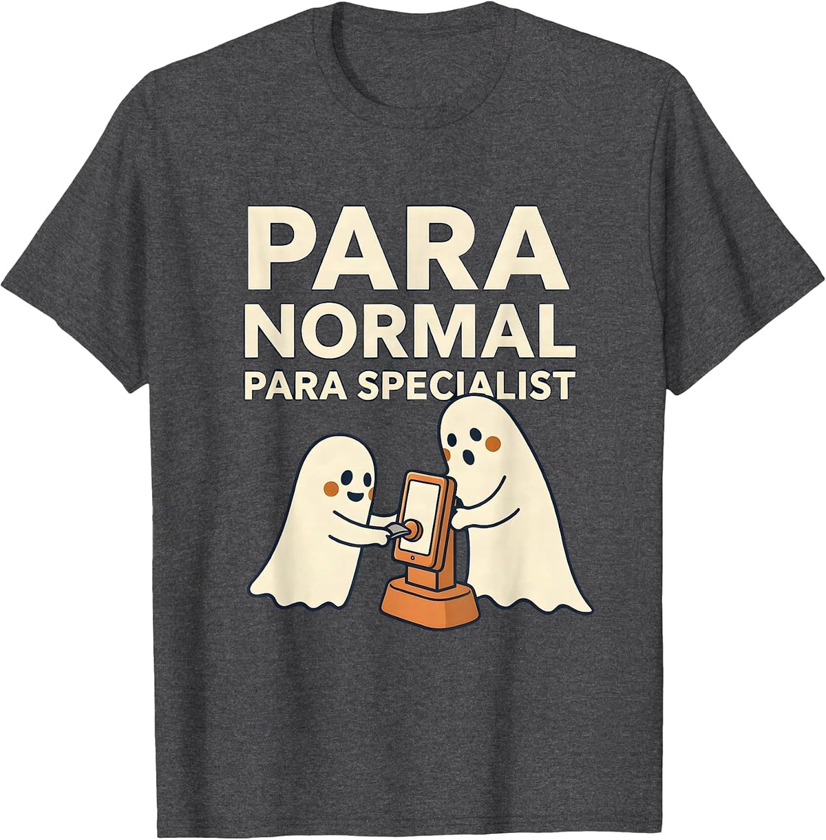 Men's Para Normal Para Specialist Funny Ghost Paraprofessional T-Shirt - Dark Heather Grey