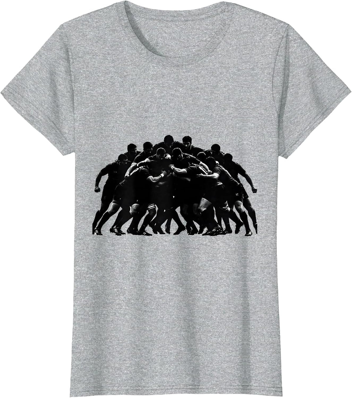 Women's Rugby Forwards Pack Clash Graphic Design T-Shirt - Heather Grey