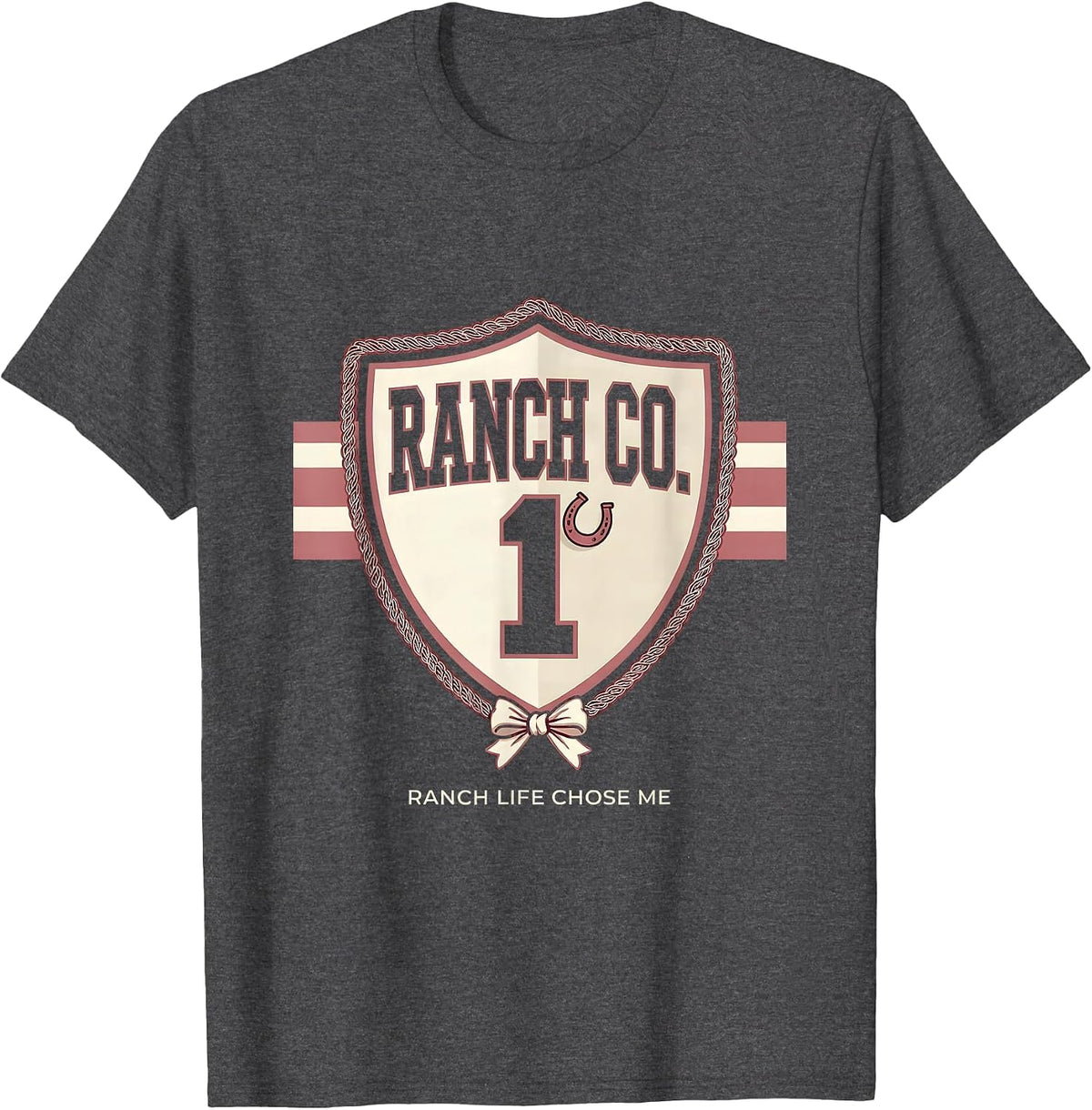 Ranch Life Chose Me Western Design T-Shirt - Dark Heather Grey