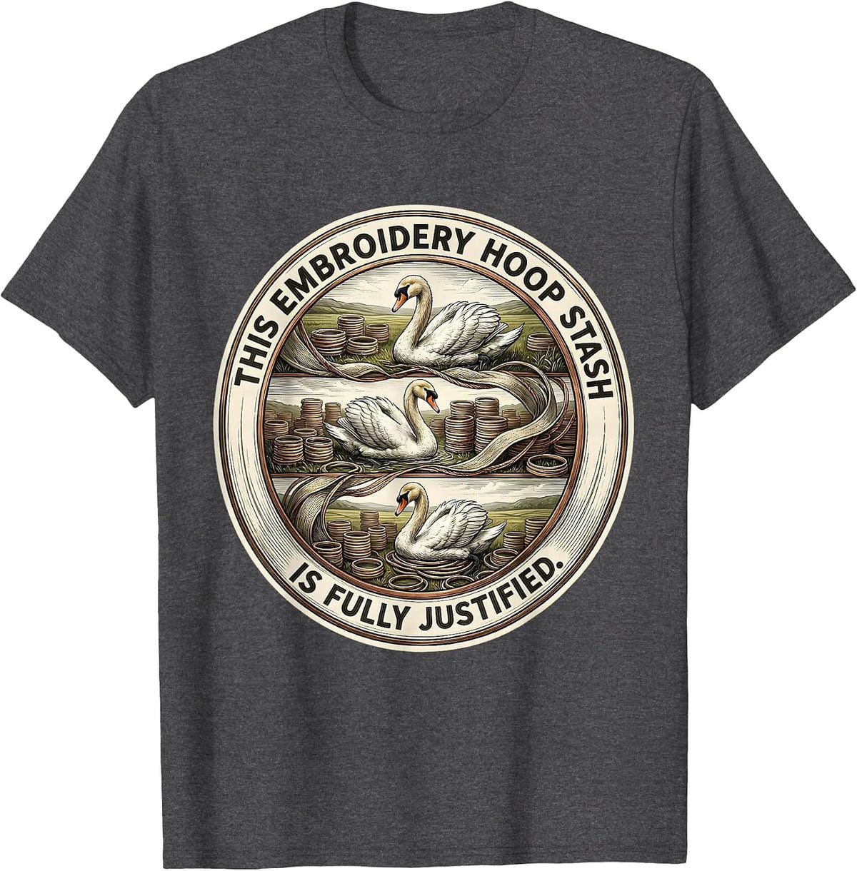 Men's This Embroidery Hoop Stash Is Fully Justified Craft T-Shirt - Dark Heather Grey