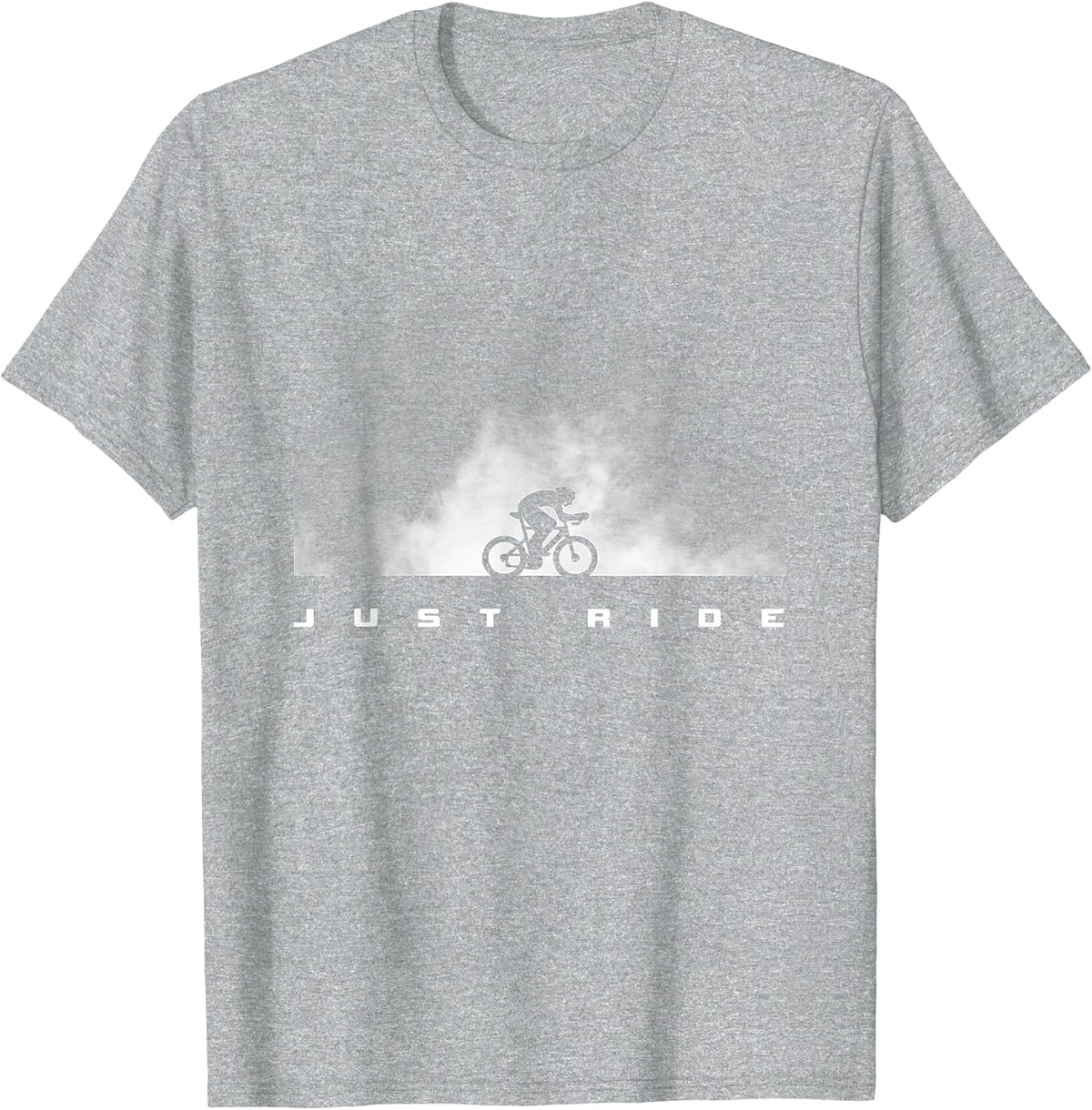 Road Biking Bicycle Cycling T-Shirt - Heather Grey