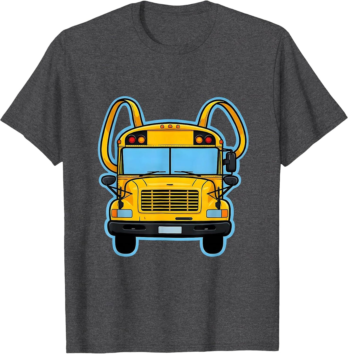 Men's School Bus Costume Bib Funny Bus Driver Halloween T-Shirt - Dark Heather Grey