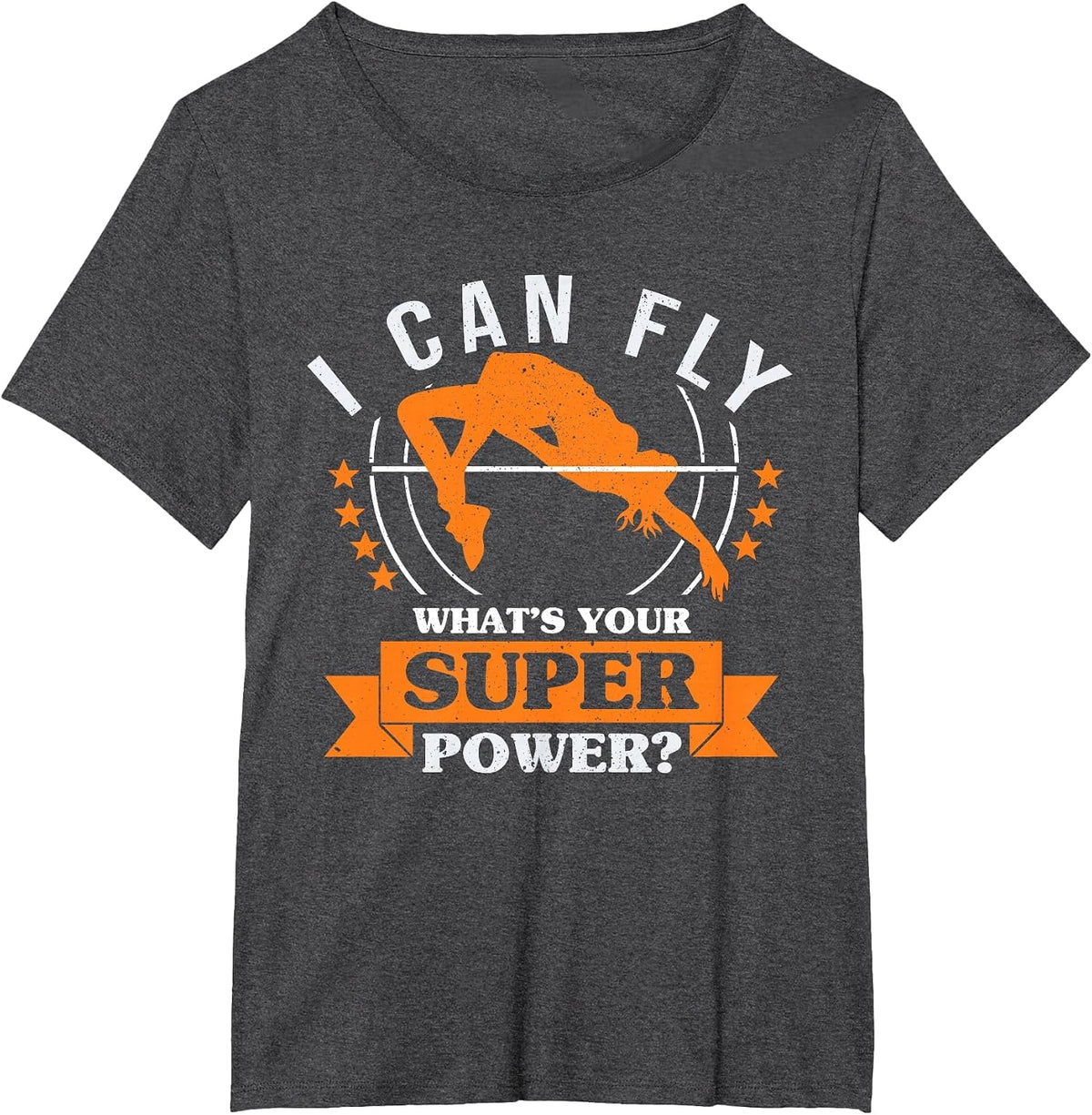 High Jump Superpower Track and Field High Jumper T-Shirt - Dark Heather Grey