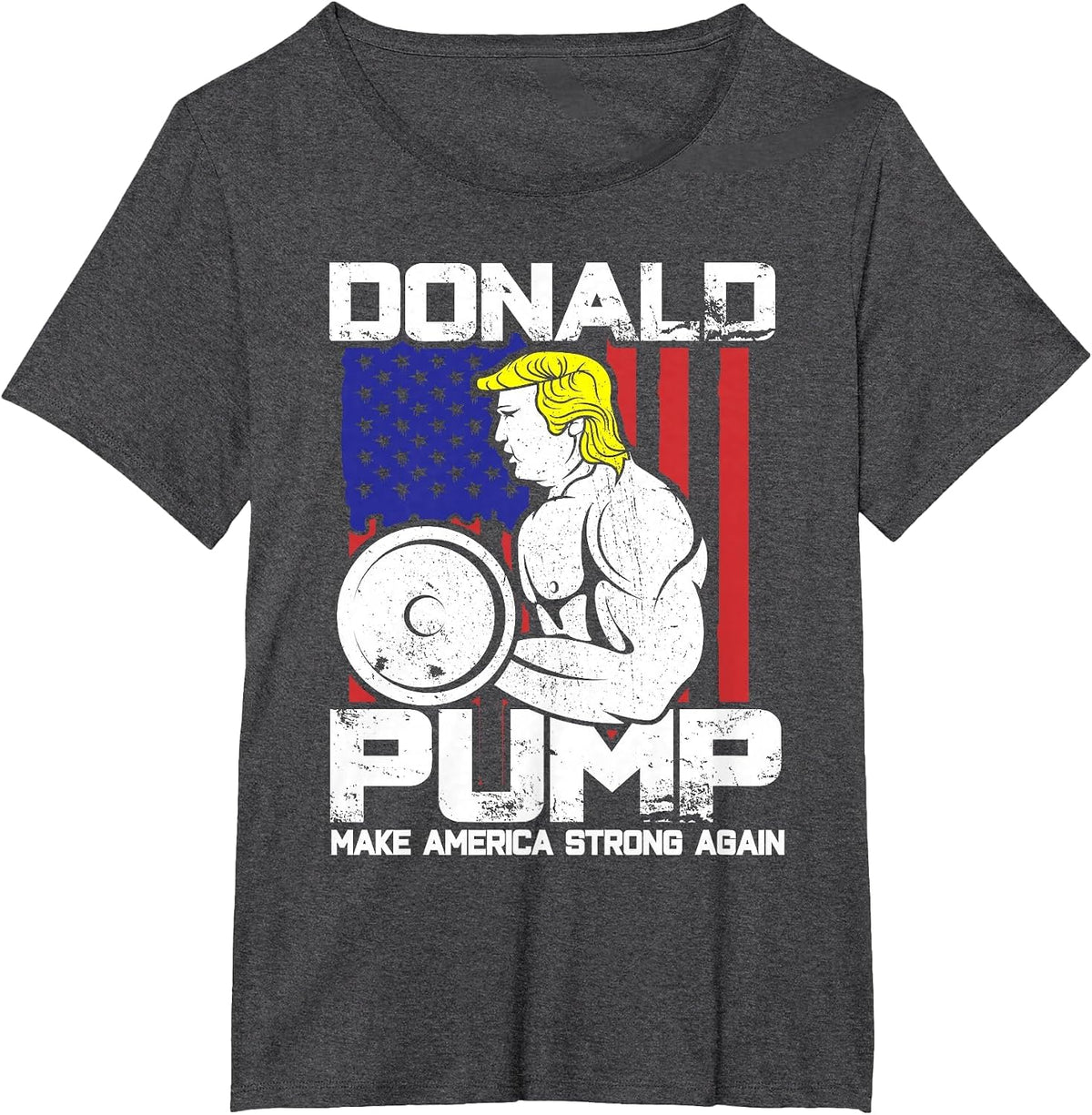 Funny Donald Trump Weight Lifting Workout Gym T-Shirt T-Shirt - Dark Heather Grey