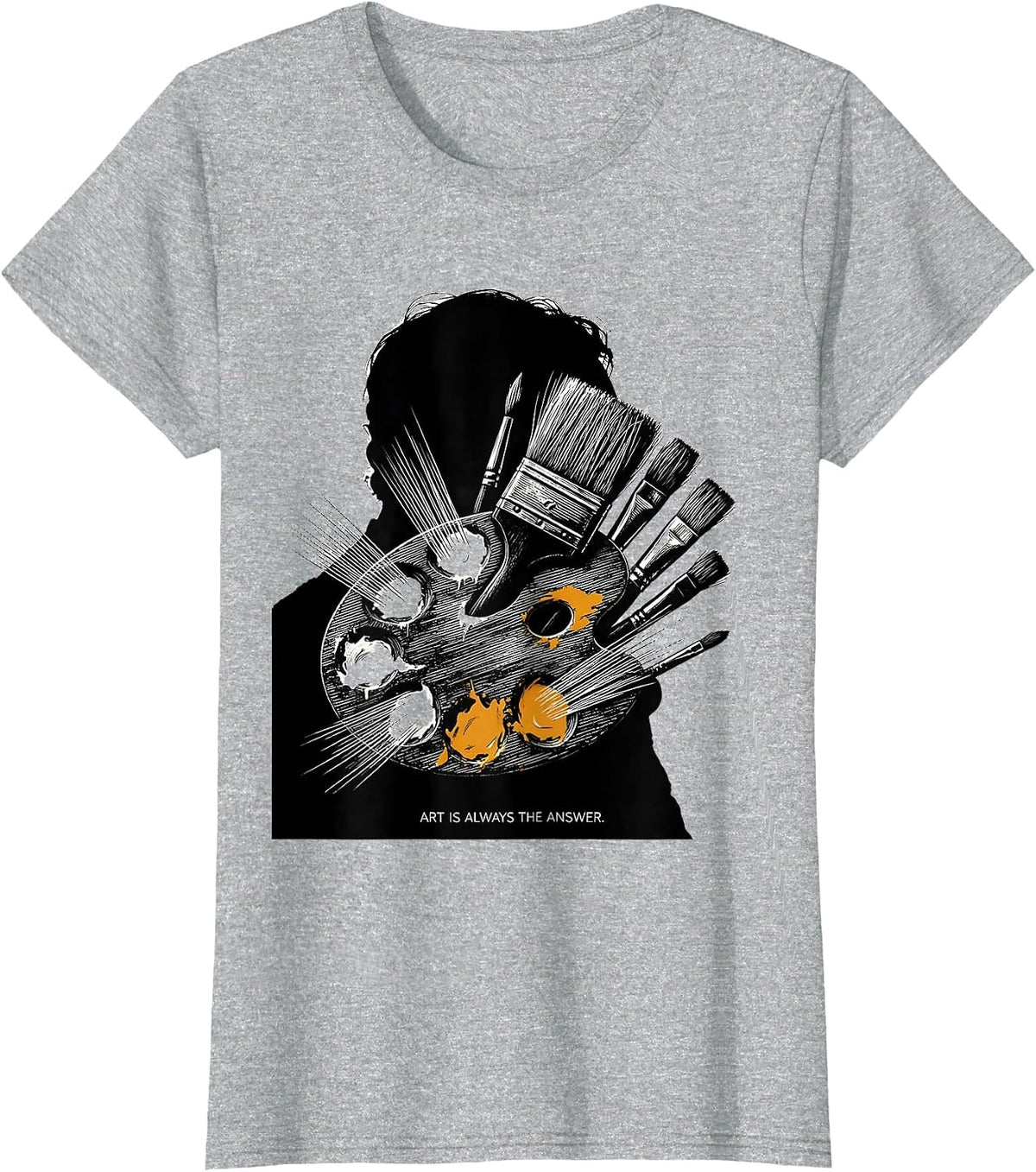 Art Is Always The Answer Creative Design T-Shirt - Heather Grey
