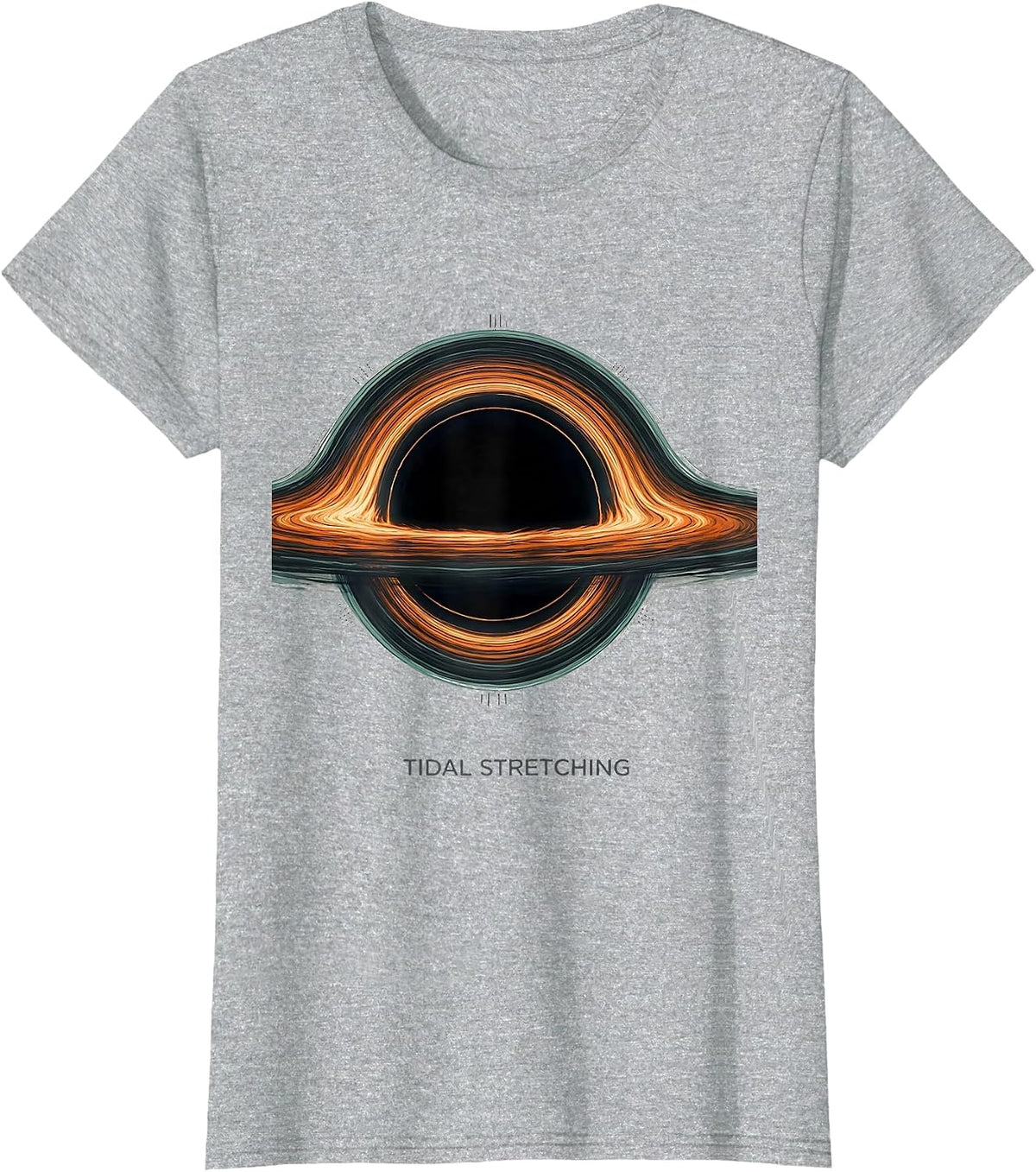 Women's Tidal Stretching Black Hole Astrophysics Science Graphic T-Shirt - Heather Grey