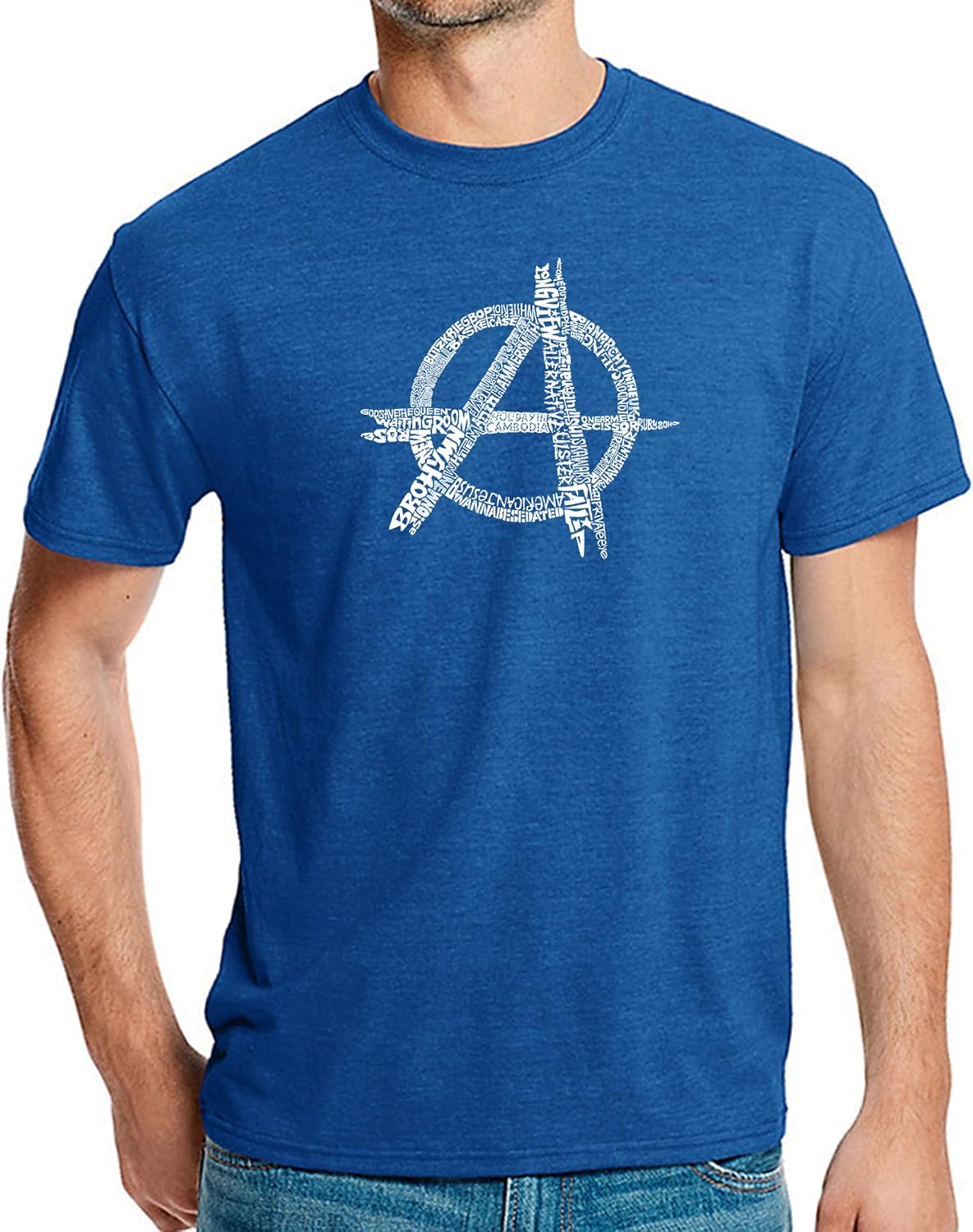 LA POP ART Men's Premium Blend Word Art T-Shirt - Great All TIME Punk Songs - Royal