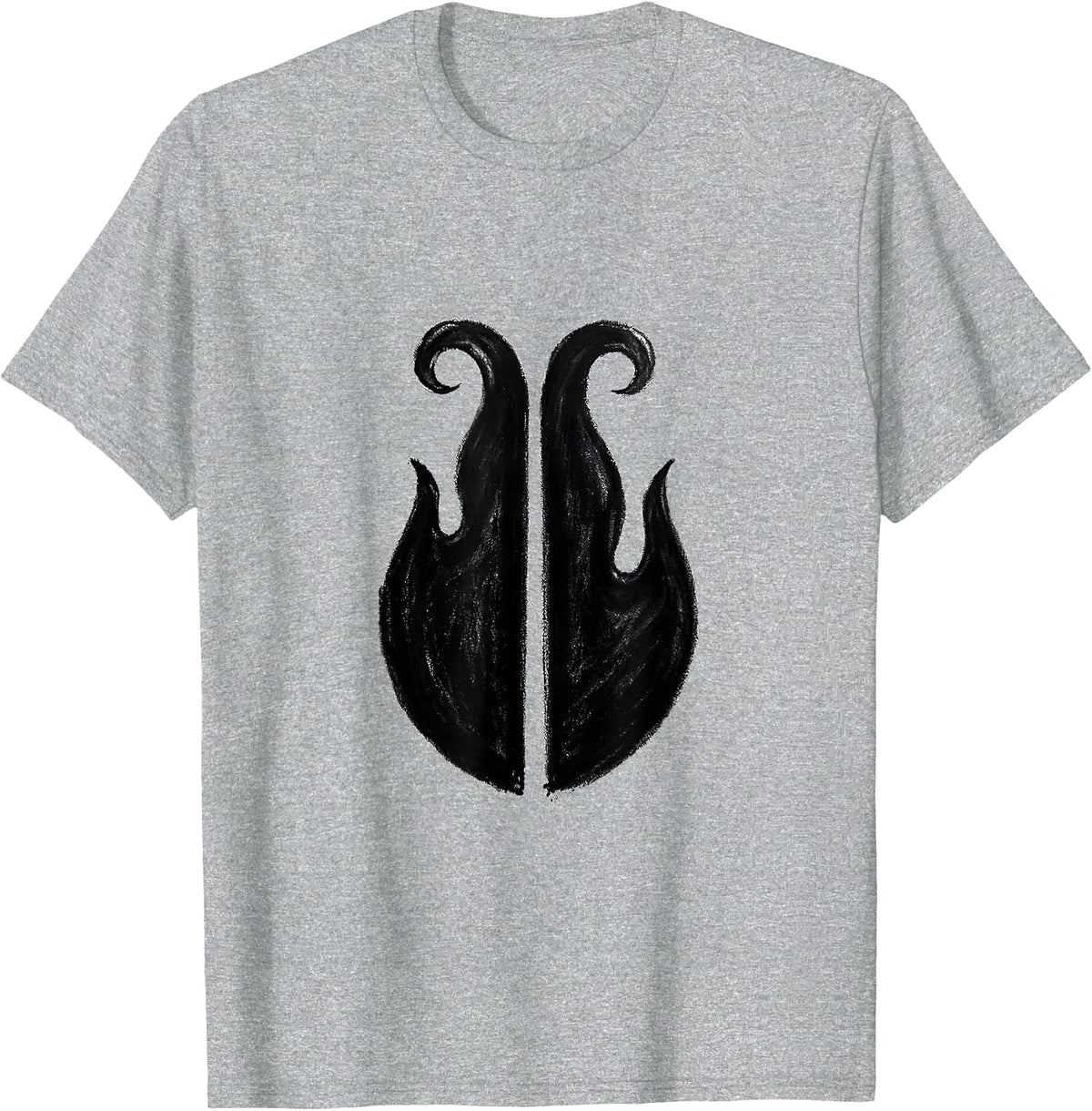 Men's Symmetrical Flame Minimalist Graphic T-Shirt - Heather Grey
