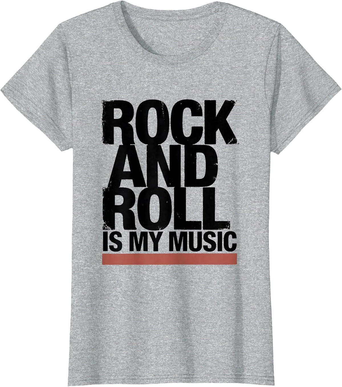 Rock And Roll Is My Music Funny Rock Fan Humor T-Shirt - Heather Grey