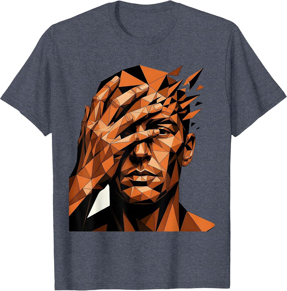 Hand Sculpting Clay Face Pottery Art Design T-Shirt - Heather Blue