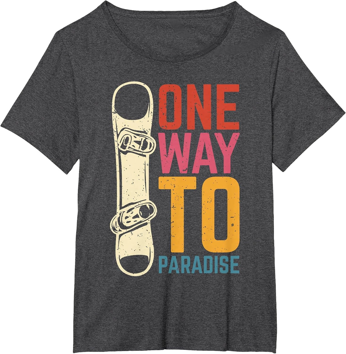 One Way to Paradise | Snowboard T-Shirt - Dark Heather Grey