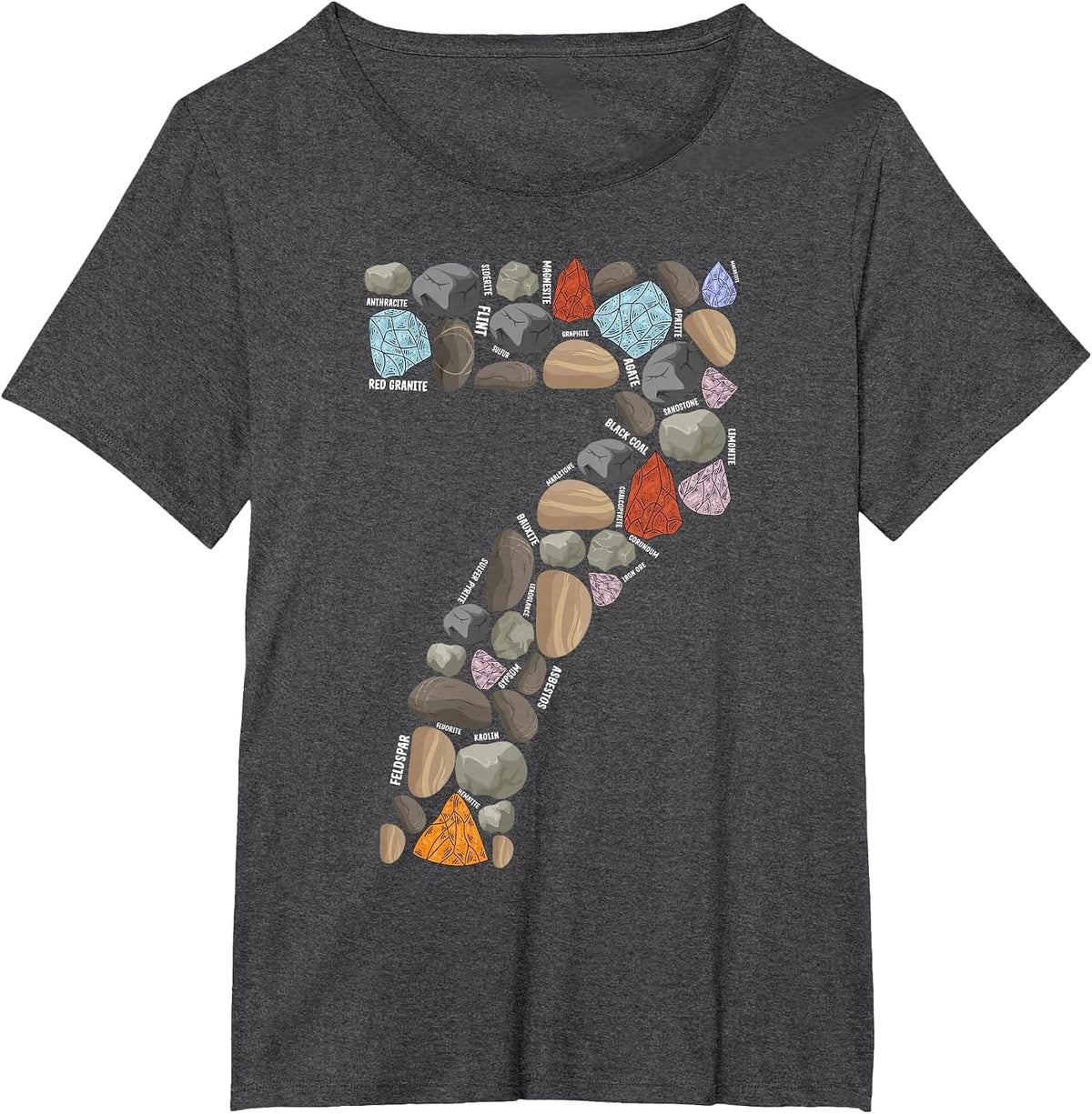 Geology Rocks 7 Years Old 7th Birthday Rock Collecting T-Shirt - Dark Heather Grey