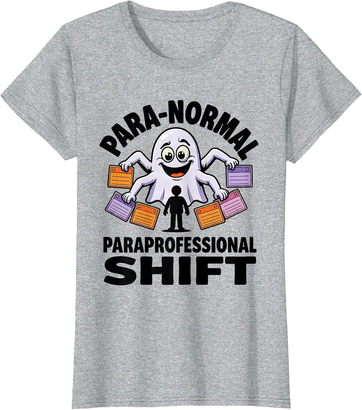 Para-Normal Paraprofessional Shift Funny Ghost SpEd T-Shirt - Heather Grey