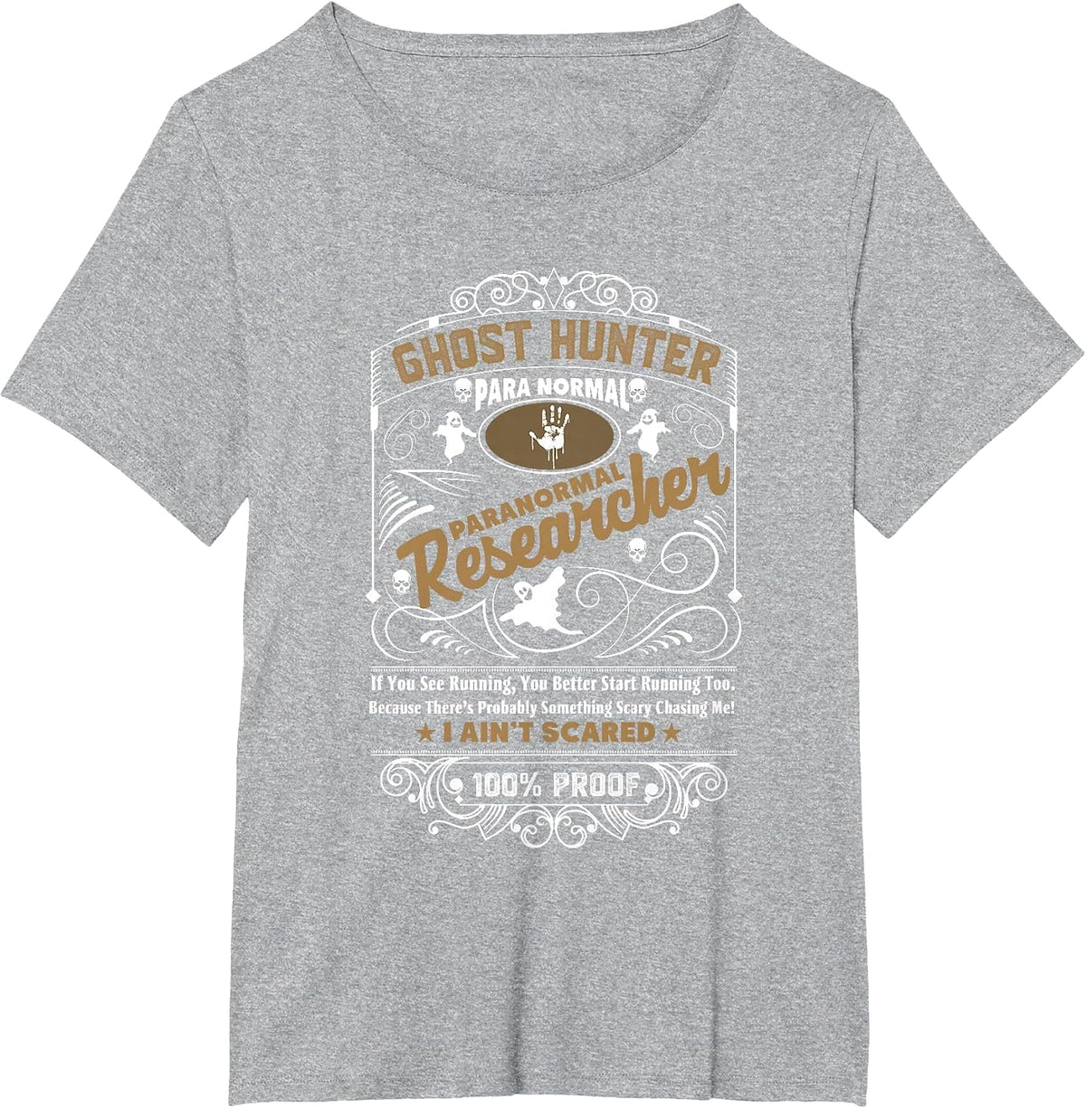 Ghost Hunter Paranormal Vintage Whisky Style T-Shirt - Heather Grey