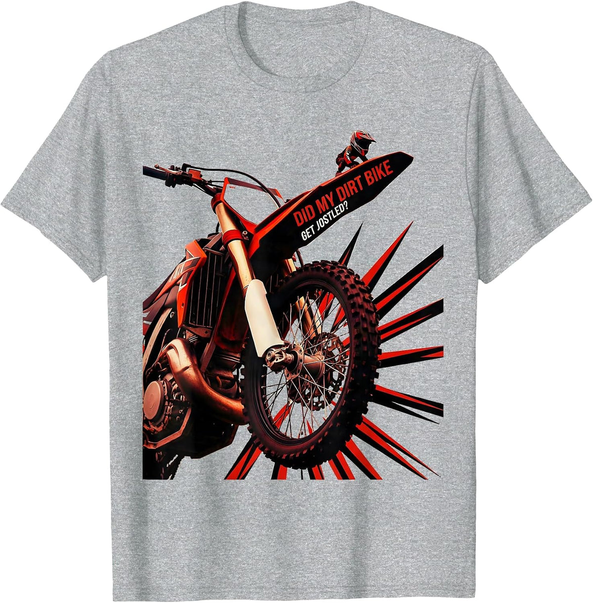 Men's Did My Dirt Bike Get Jostled Funny Motocross Dirt Bike Rider T-Shirt - Heather Grey