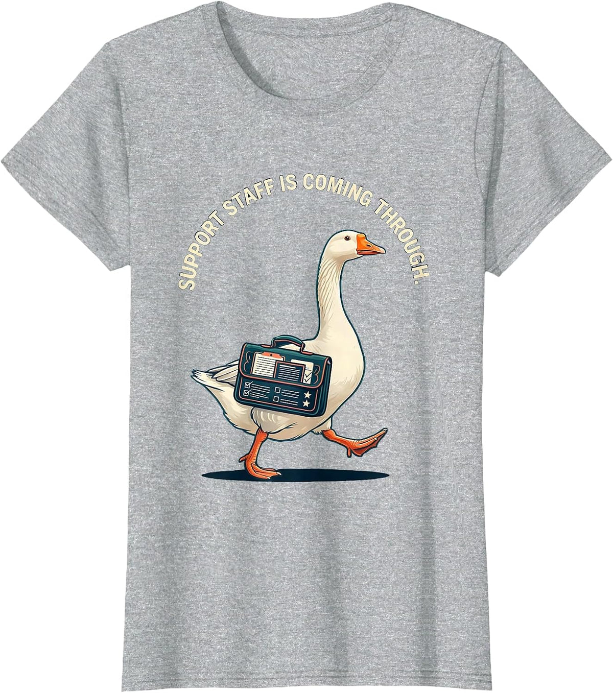 Support Staff Is Coming Through Funny SPED Teacher T-Shirt - Heather Grey