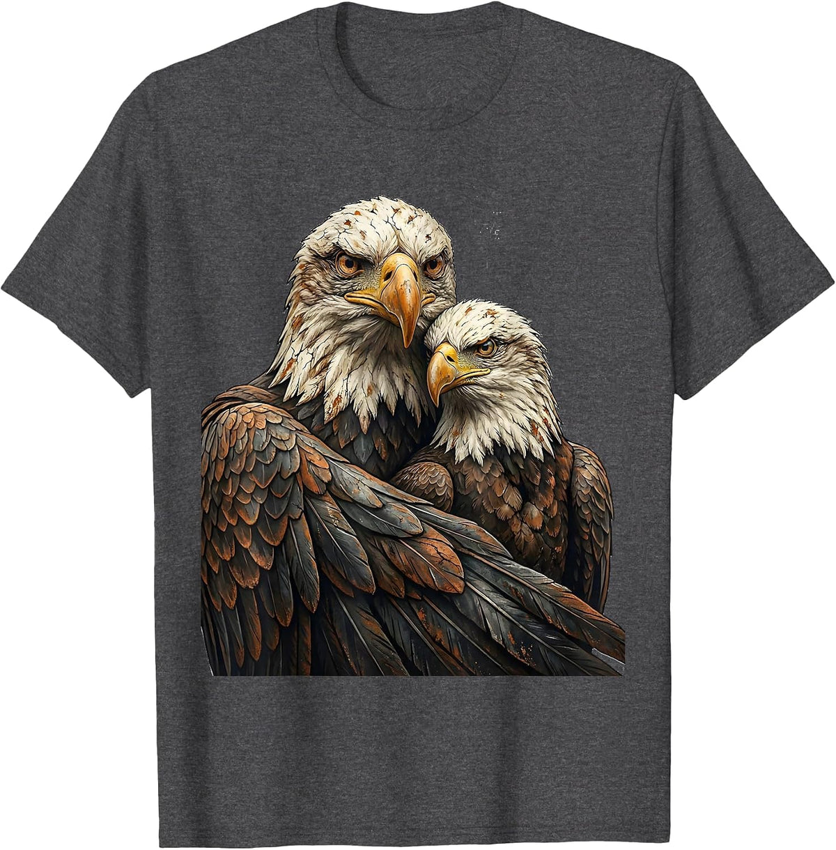 Bald Eagle Family Vintage Distressed Mascot Pride T-Shirt - Dark Heather Grey