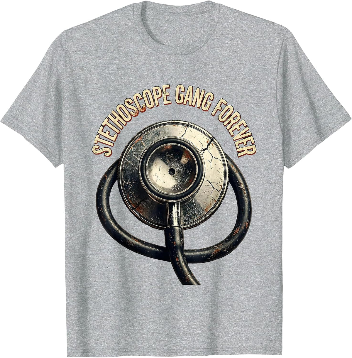 Men's Stethoscope Gang Forever Medical Assistant Design T-Shirt - Heather Grey