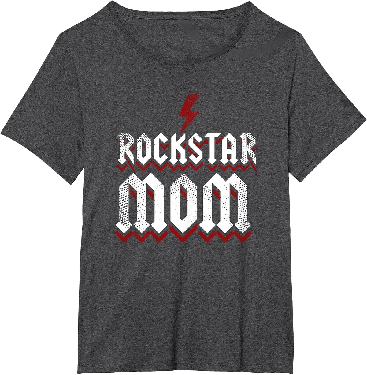 Rockstar Mom Funny Hard Rock Music Mommy T-Shirt - Dark Heather Grey