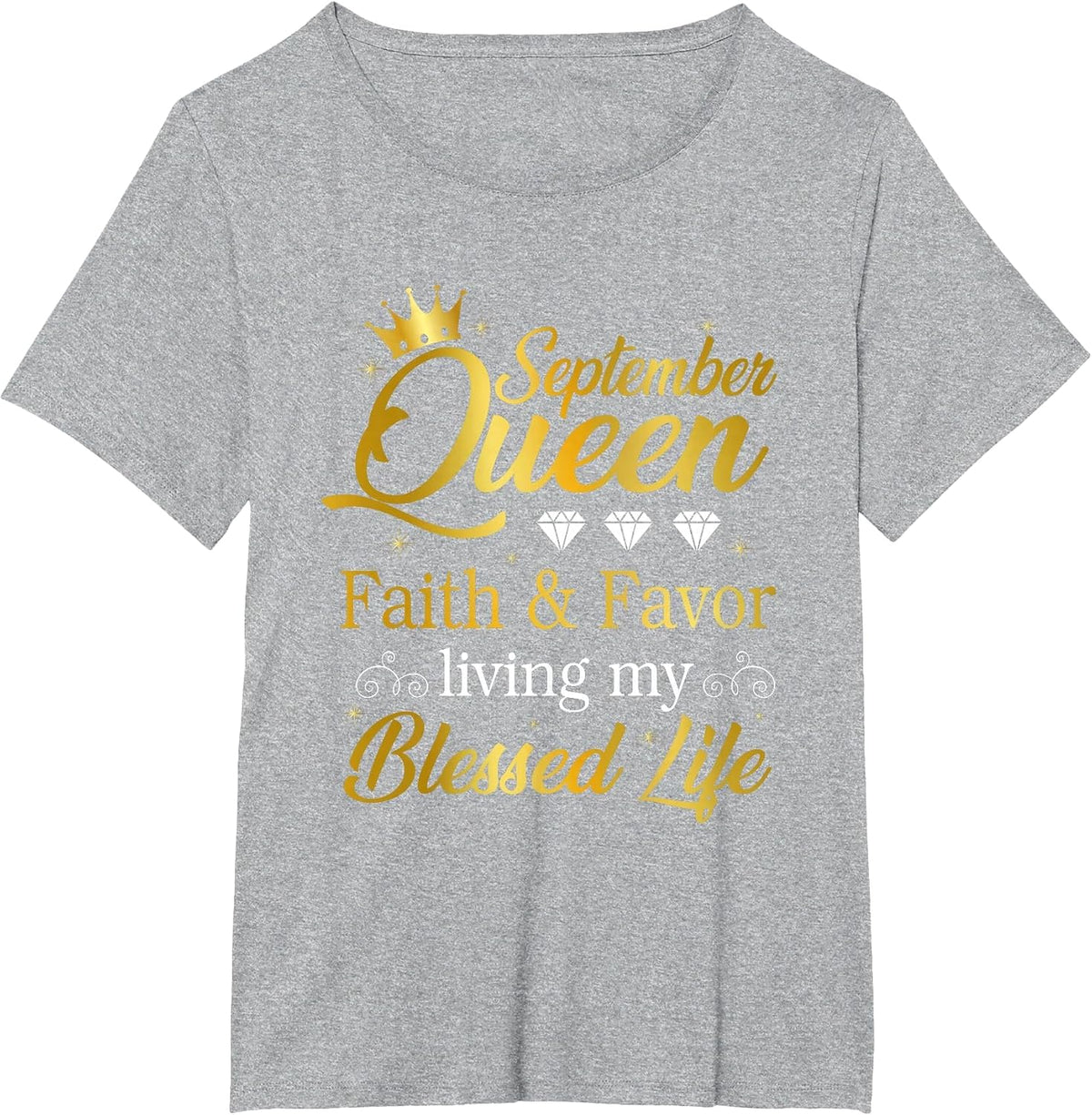 September Queen Living My Best Life Virgo Libra Black Queen T-Shirt - Heather Grey