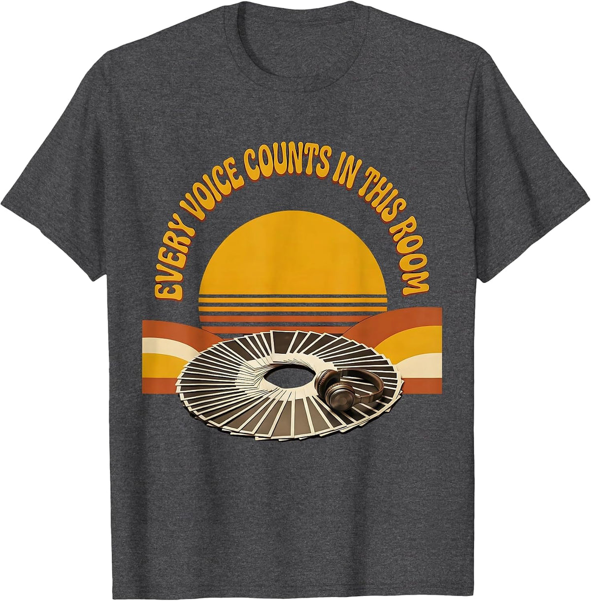 Every Voice Counts In This Room Retro 70s Special Education T-Shirt - Dark Heather Grey