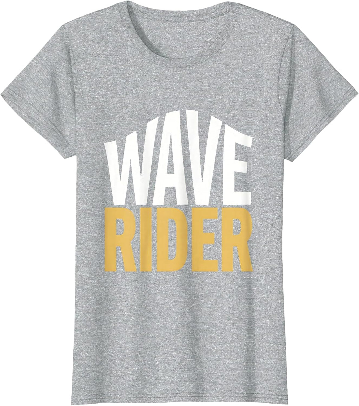 Wave Rider Seaside Surf Graphic Design T-Shirt - Heather Grey
