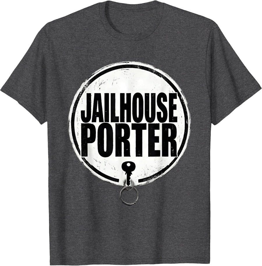 Men's Jailhouse Porter Funny Police Officer Gift For Cop Law T-Shirt - Dark Heather Grey