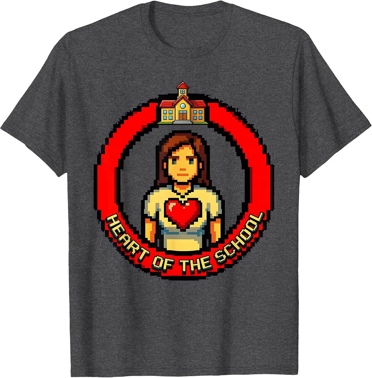 Heart of the School Paraprofessional Design T-Shirt - Dark Heather Grey