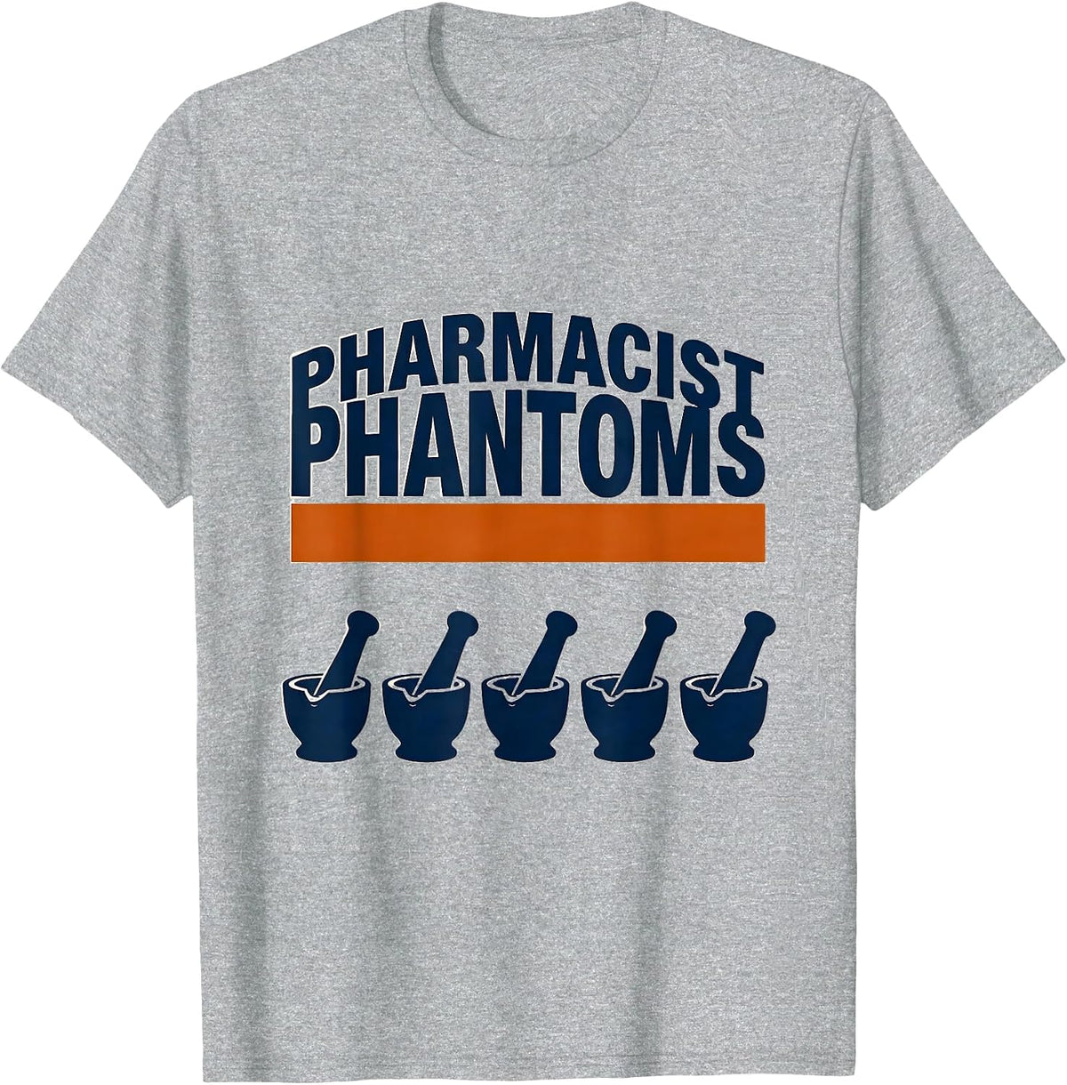 Men's Pharmacist Phantoms Sports Halloween Pharmacy Crew Halloween T-Shirt - Heather Grey