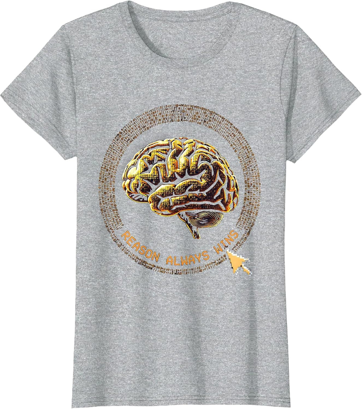 Reason Always Wins Logic Over Emotion Design T-Shirt - Heather Grey