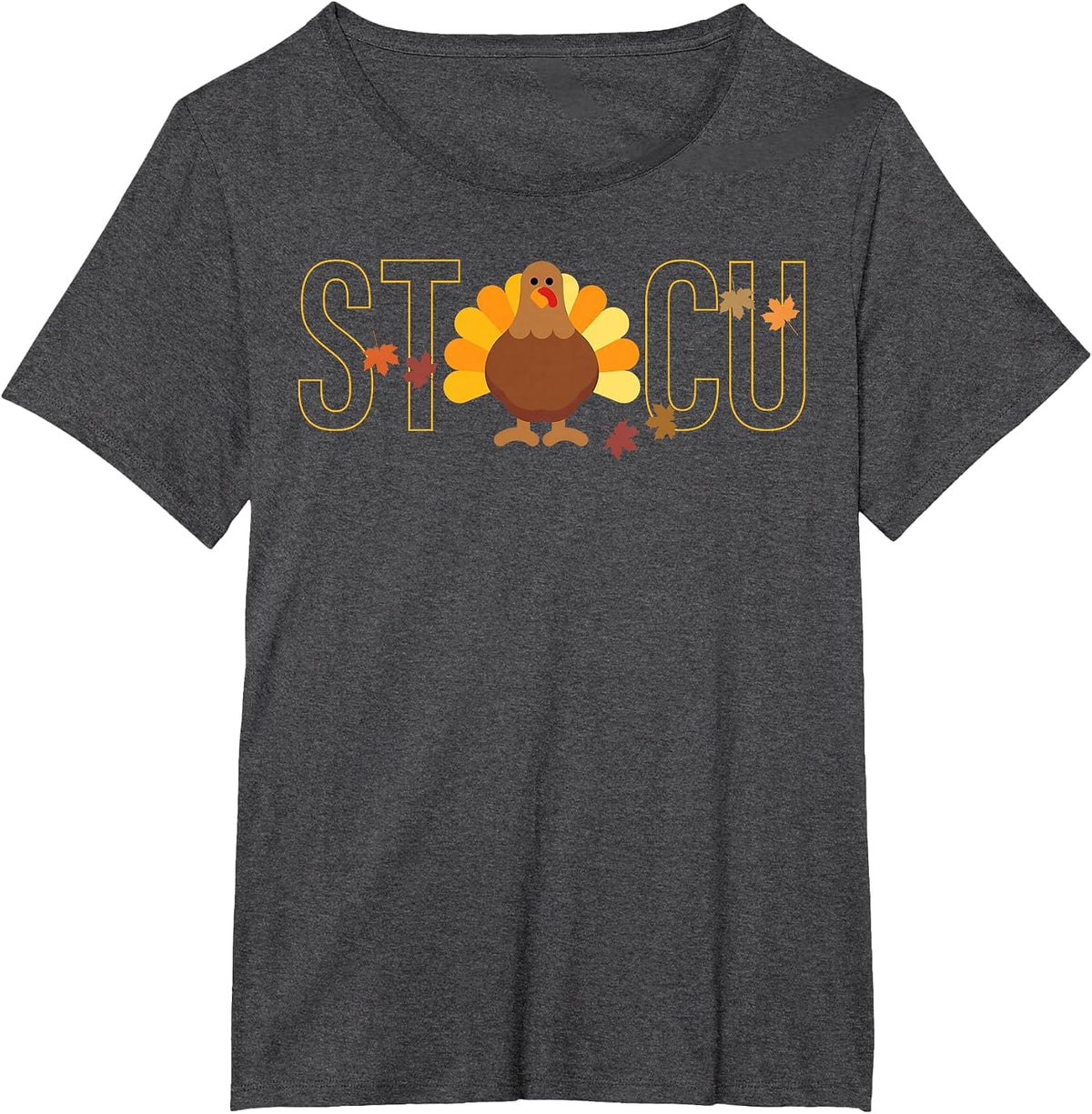 STICU Surgical Trauma ICU Nurse Fall Thanksgiving Turkey T-Shirt - Dark Heather Grey