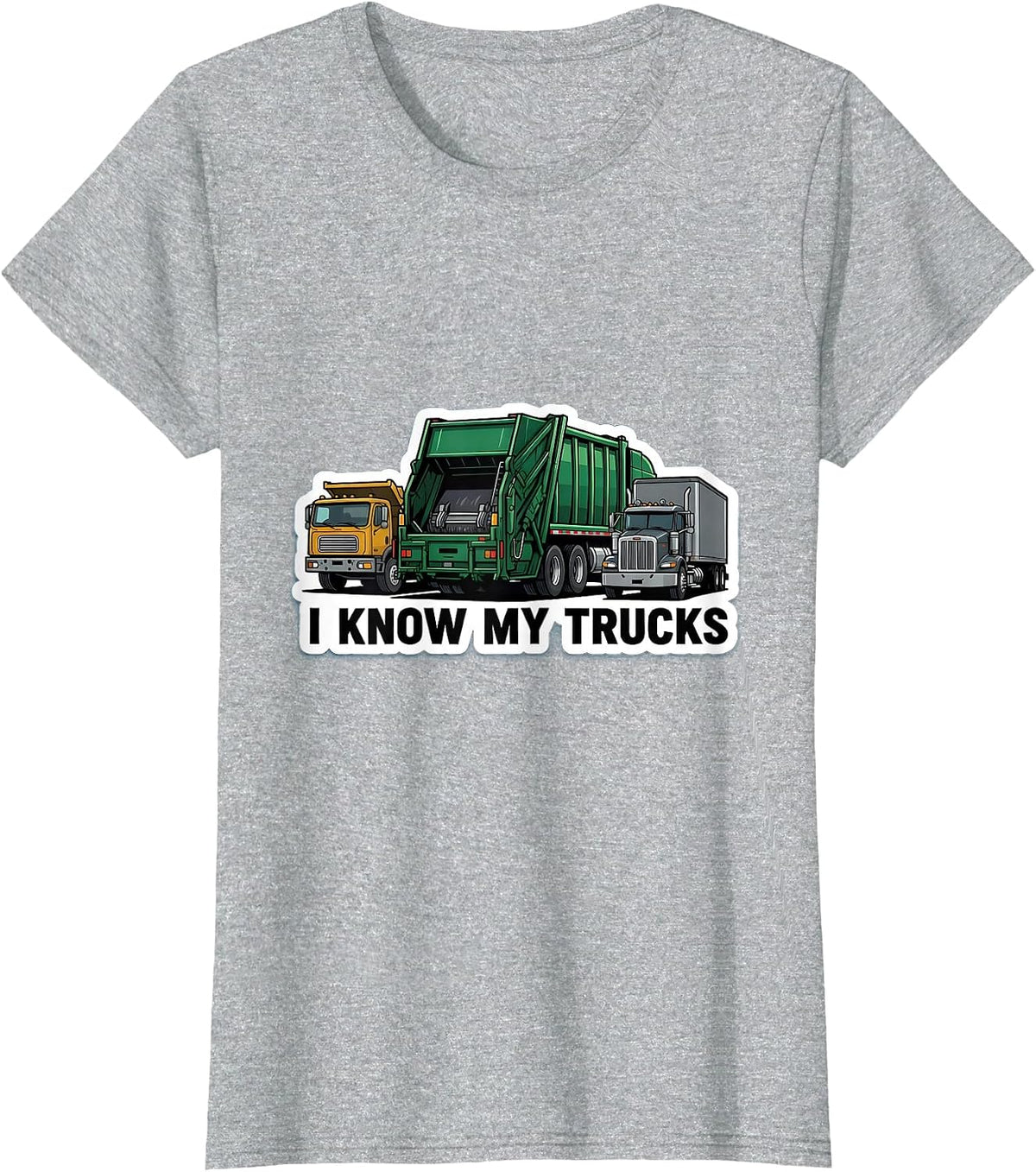 I Know My Trucks Funny Kids Truck Lover Toddler Boy Gift T-Shirt - Heather Grey