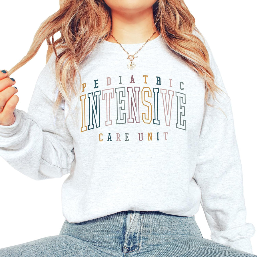 PICU Colorful Sweatshirt, Pediatric Intensive Care Unit Nurse Shirts, ICU Doctor Gift, Matching Shirts, Nursing School Grad,