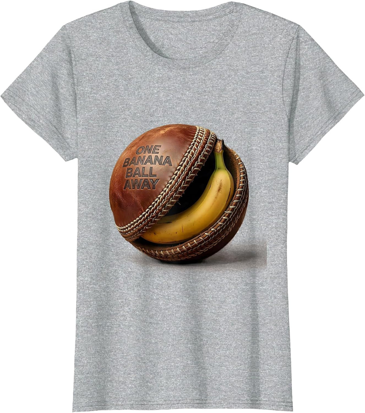 One Banana Ball Away Funny Tennis Design T-Shirt - Heather Grey