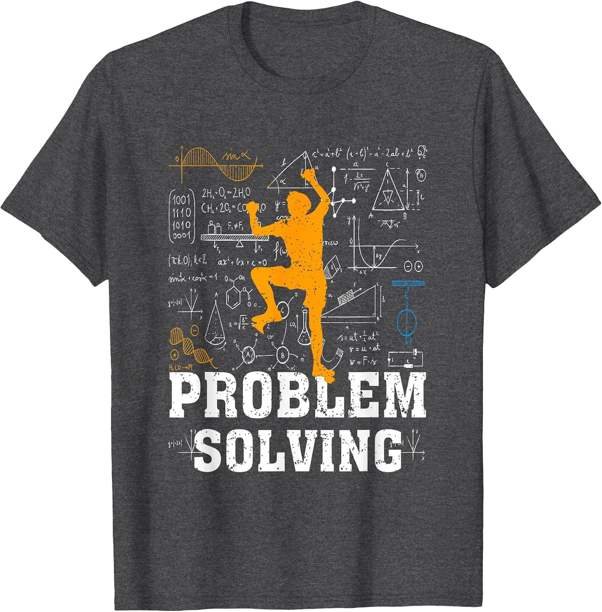 Rock Climbing Math Lover Problem Solving Mathematician T-Shirt - Dark Heather Grey