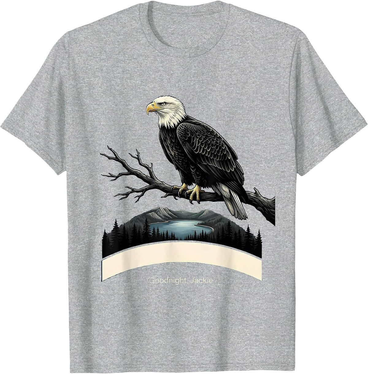 Men's Goodnight, Jackie Memorial Bald Eagle Tribute Wildlife T-Shirt - Heather Grey