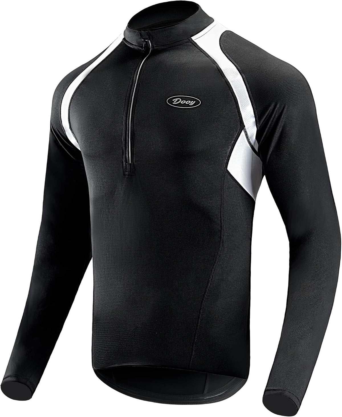 Men's Long Sleeve Cycling Jersey with Full Zip and 3 Rear Pockets - Black（long Sleeve）