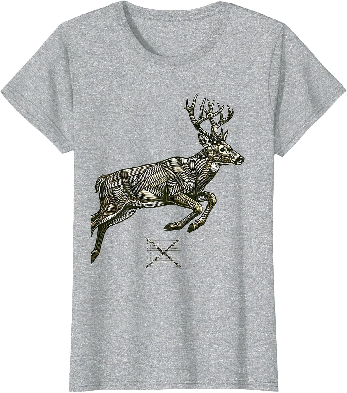 Whitetail Buck Leap Hunting Dad Rustic Pride T-Shirt - Heather Grey