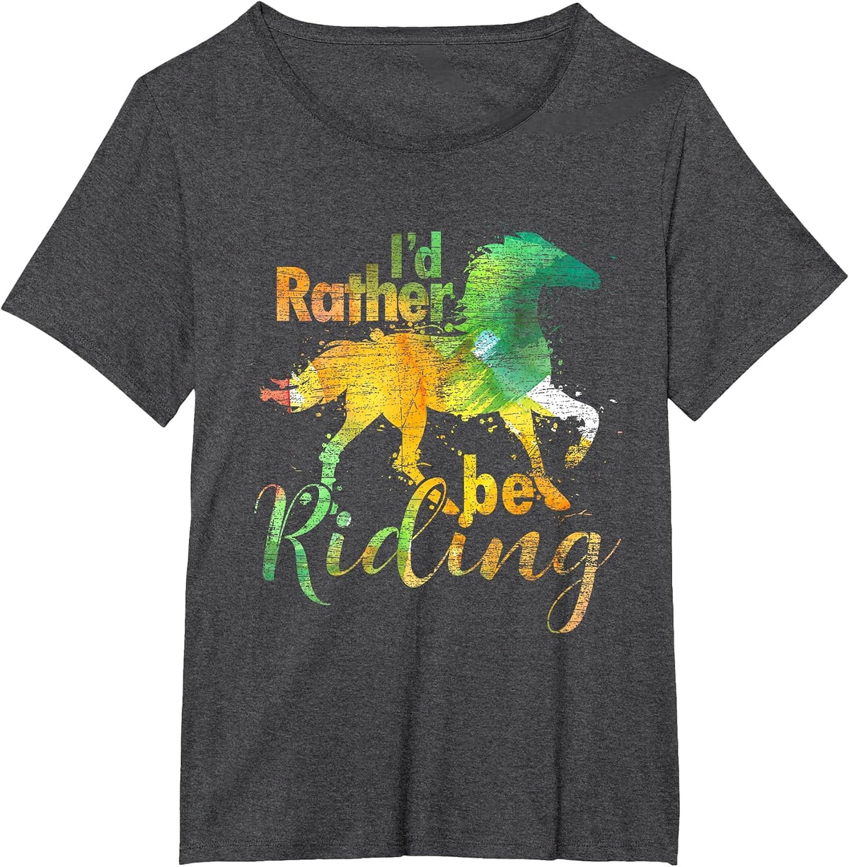 Id Rather Be Riding Funny Equestrian Animal Riding Horse T-Shirt - Dark Heather Grey