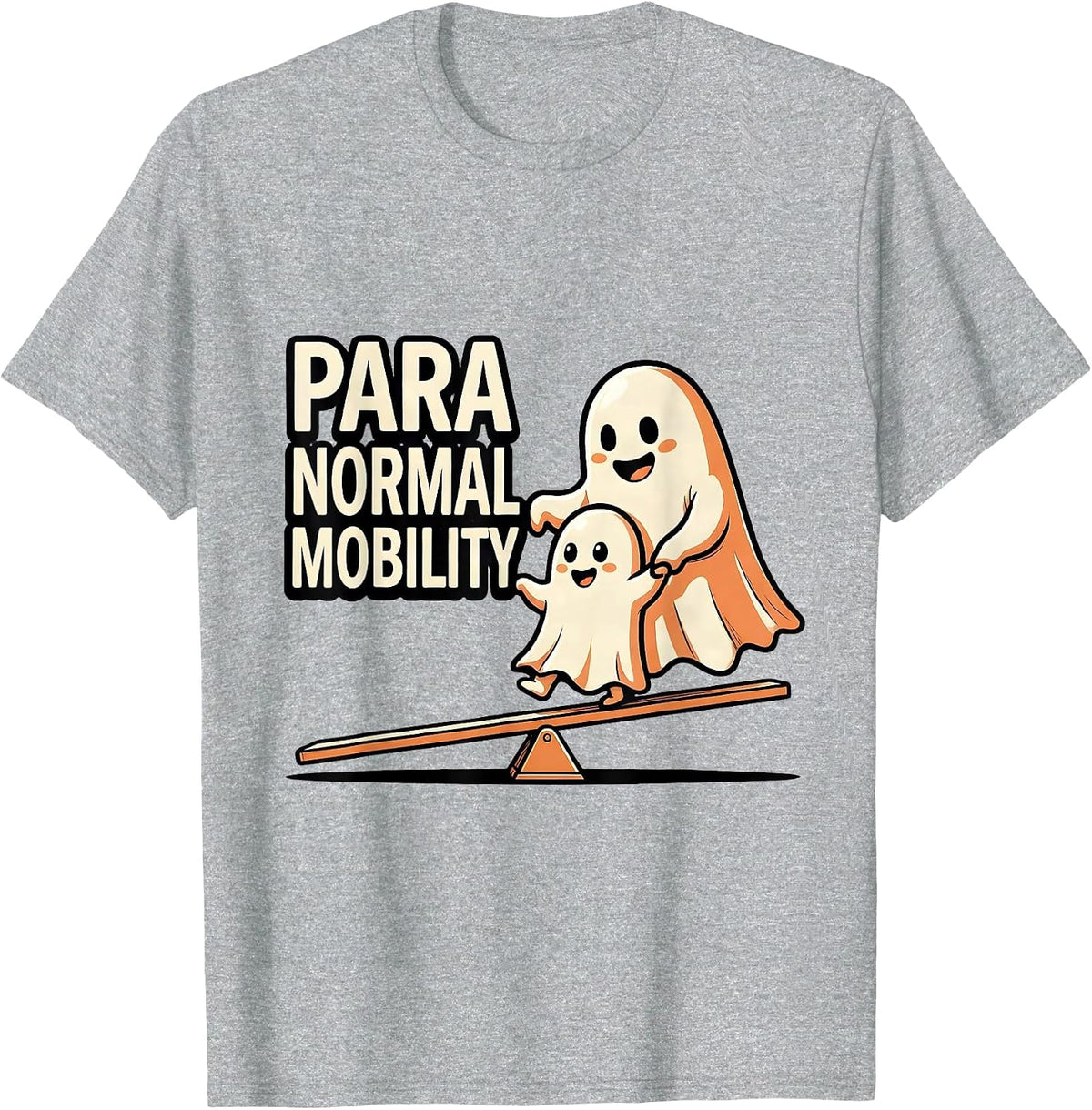 Men's Para Normal Mobility Funny Ghost Paraprofessional Halloween T-Shirt - Heather Grey