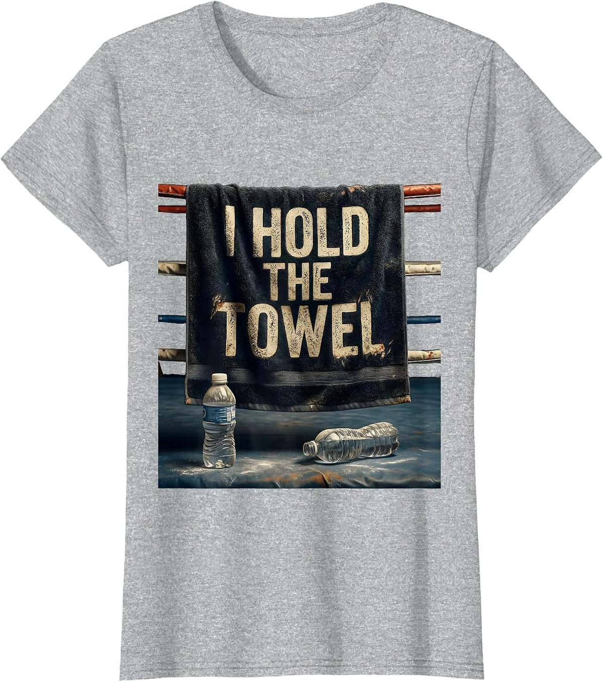 I Hold The Towel Vintage Boxing Muay Thai Fighter Pride T-Shirt - Heather Grey