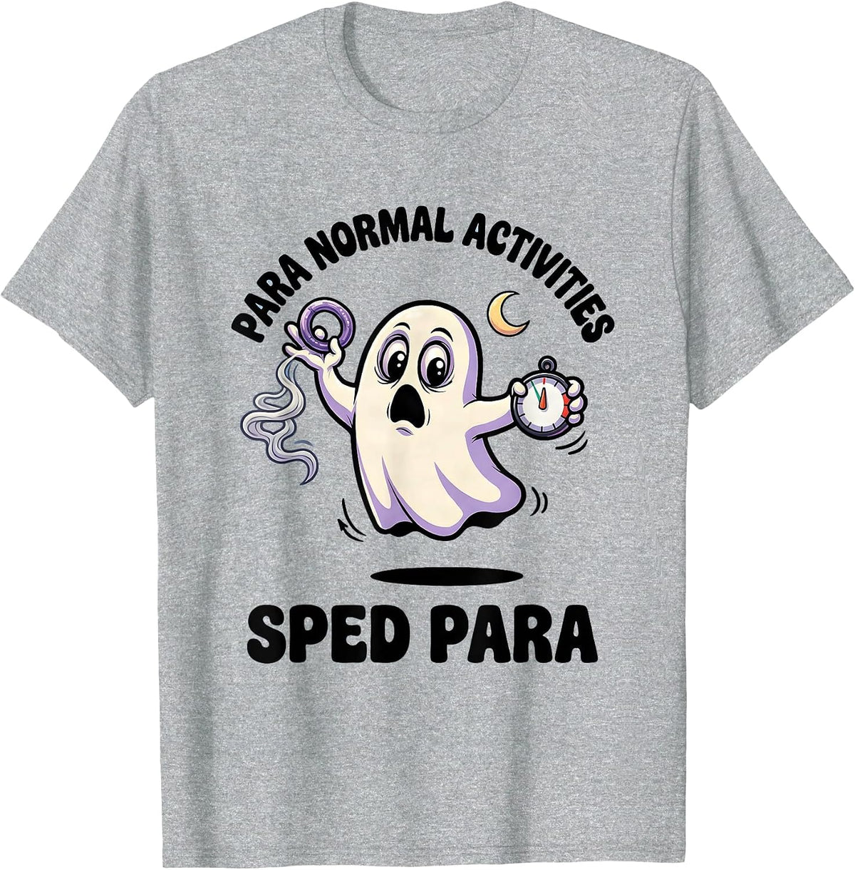 Men's Para Normal Activities SPED Para Ghost Halloween T-Shirt - Heather Grey