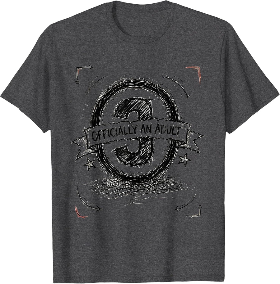 Men's Officially An Adult Square Root Age Math Birthday Pun Nerdy T-Shirt - Dark Heather Grey