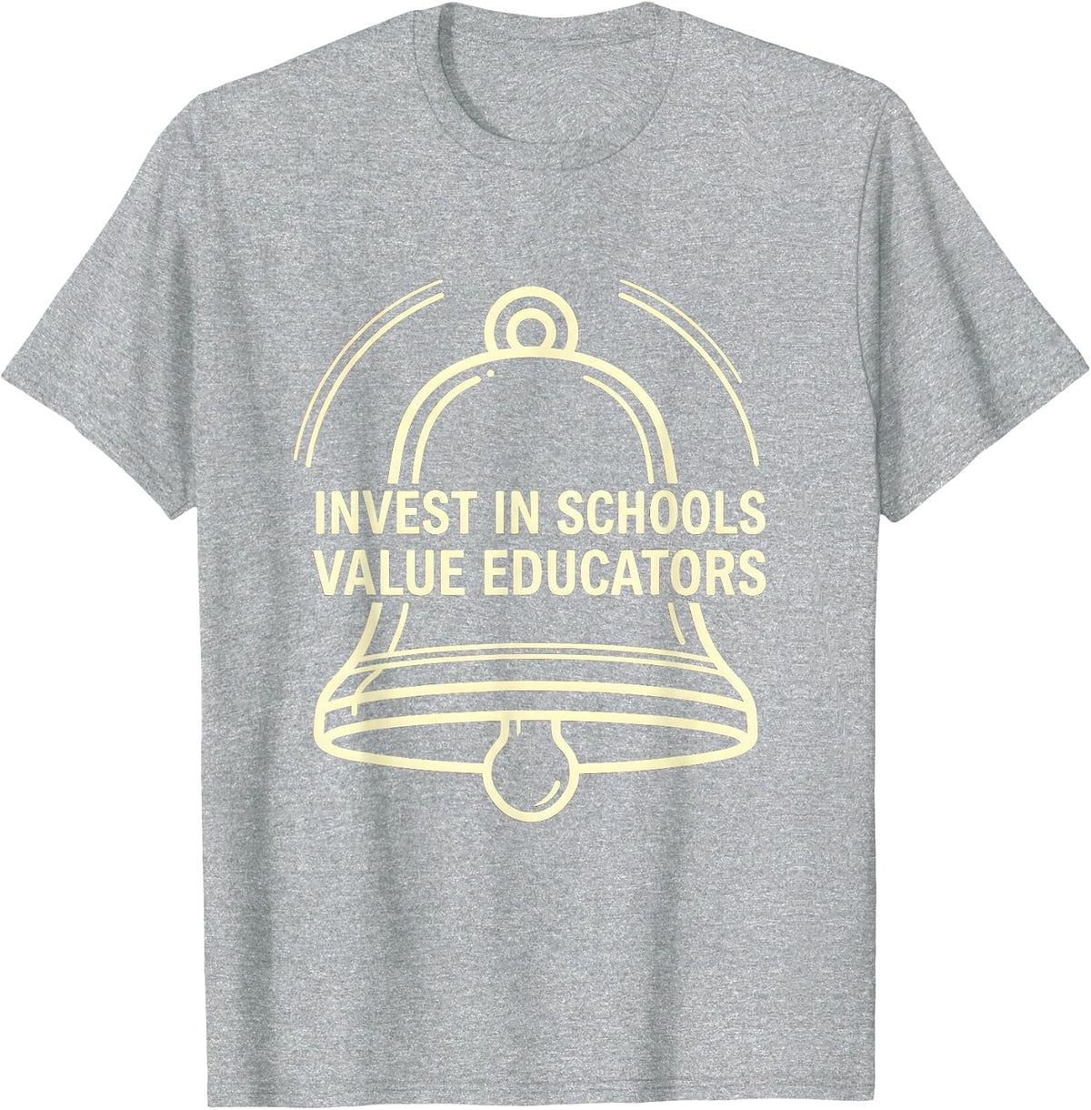 Men's Invest In Schools Value Educators Red For Ed Teacher Protest T-Shirt - Heather Grey