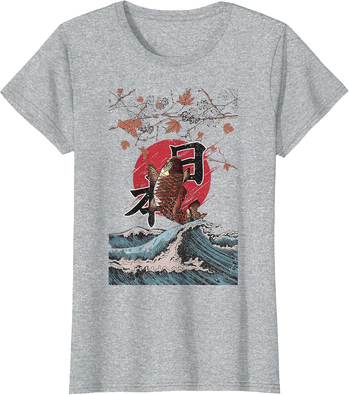 Koi Nishikigoi Carp Japan Ornamental Fish Japanese Fish T-Shirt - Heather Grey