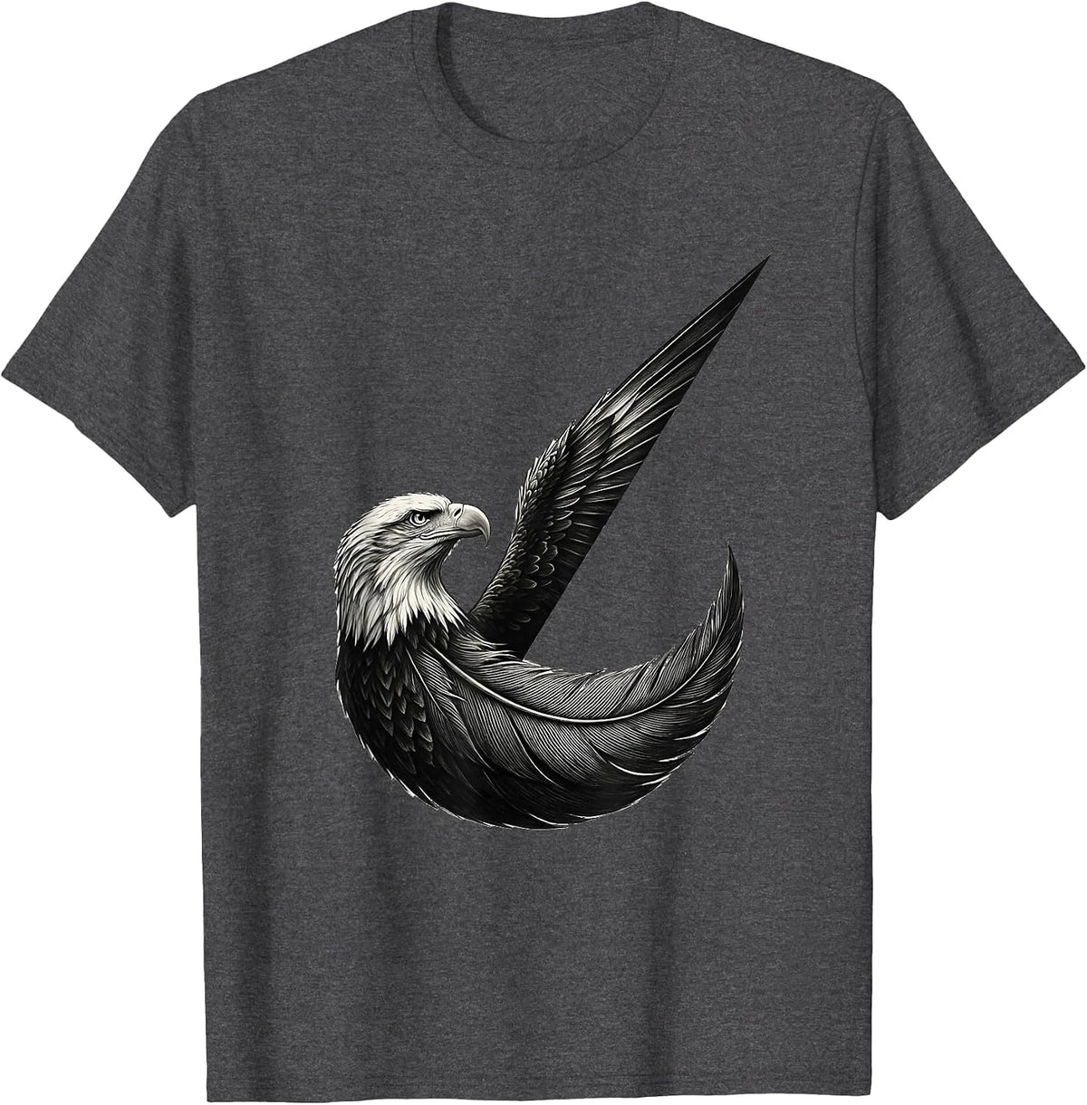 Bald Eagle Minimalist Mascot Pride Faith Gift T-Shirt - Dark Heather Grey